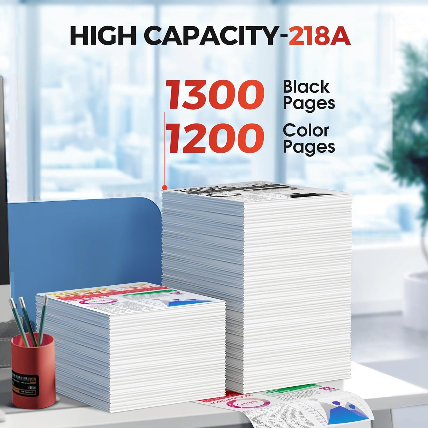 Compatible HP 218A Toner Cartridges 4 Pack 3301fdw 3301 218 Toner Work for HP 218A 218X Color LaserJet Pro MFP 3301cdw 3201dw 3301sdw Printer Ink | for HP218A W2180A W2180X 218A Toner with Chip
