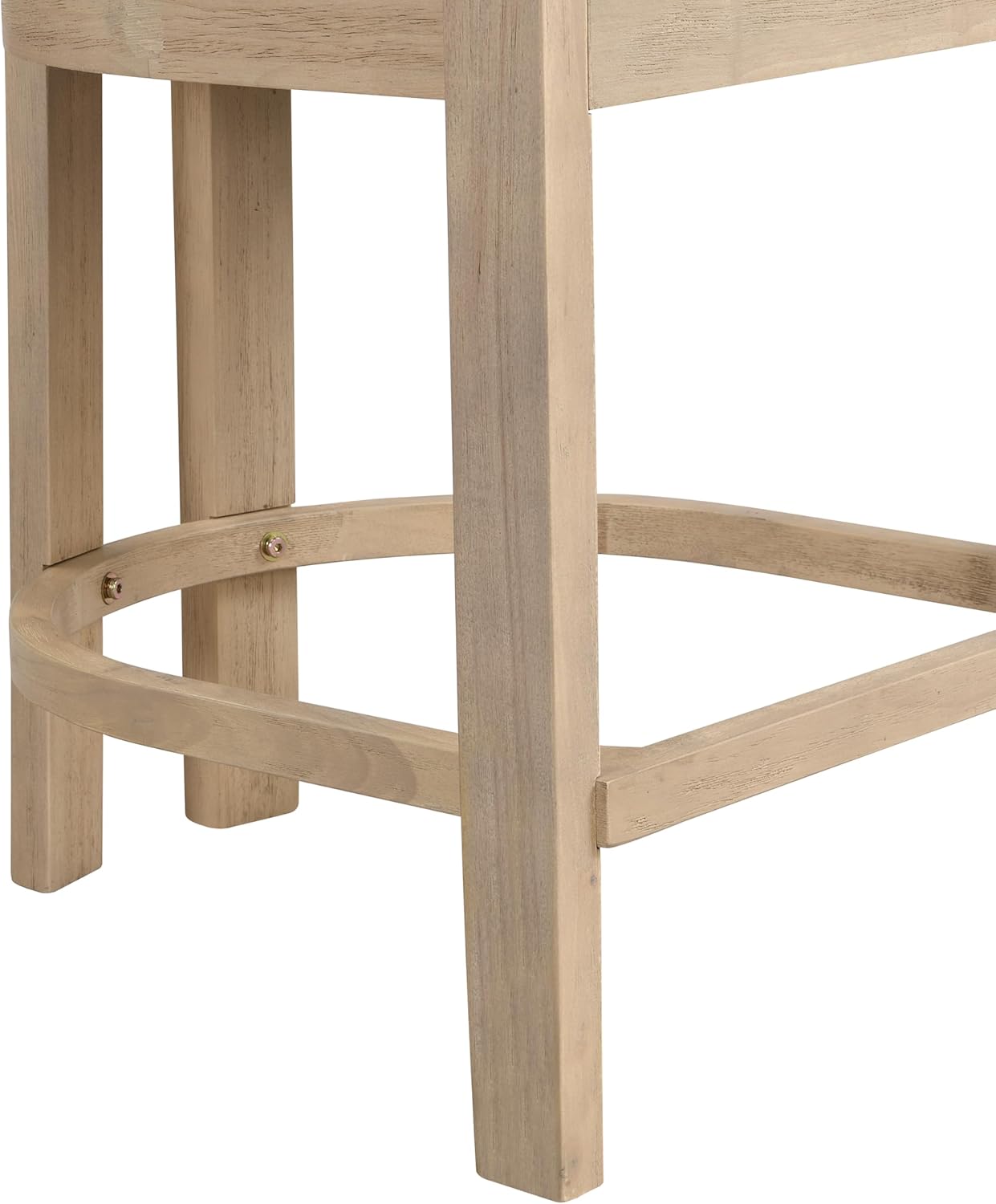 Christopher Knight Home Set of 2 Ryland Modern 26" Counter Height Bar Stools, Fabric Upholstered Counter Stools,Wooden Kitchen Island Armchair with Footrest, Round Backrest, Soft Seating,Beige+Natural