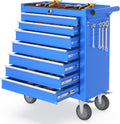 7 Drawers Metal Rolling Tool Chest, Portable Storage Tool Box with Wheels, Toolbox on Wheels for Warehouse, Garage, Repair Shop and Tool Room