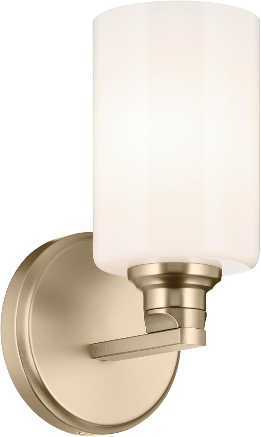 Kichler Gioe 5" 1-Light Wall Sconce Bathroom Vanity Light with Opal Glass in Champagne Bronze, Damp Rated for Powder Room, Kitchen, Hallway, Bedroom (5" W x 9.5" H), 55224CPZ