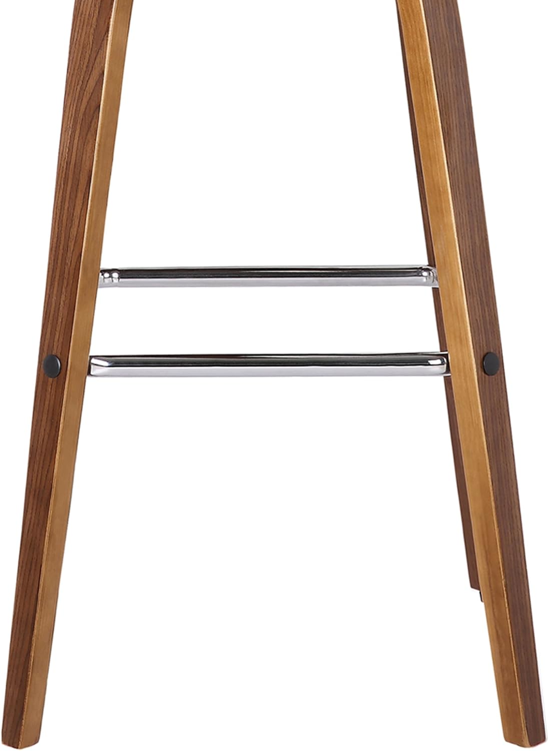 Armen Living Vienna 26" Counter Height Swivel Grey Faux Leather and Walnut Wood Bar Stool