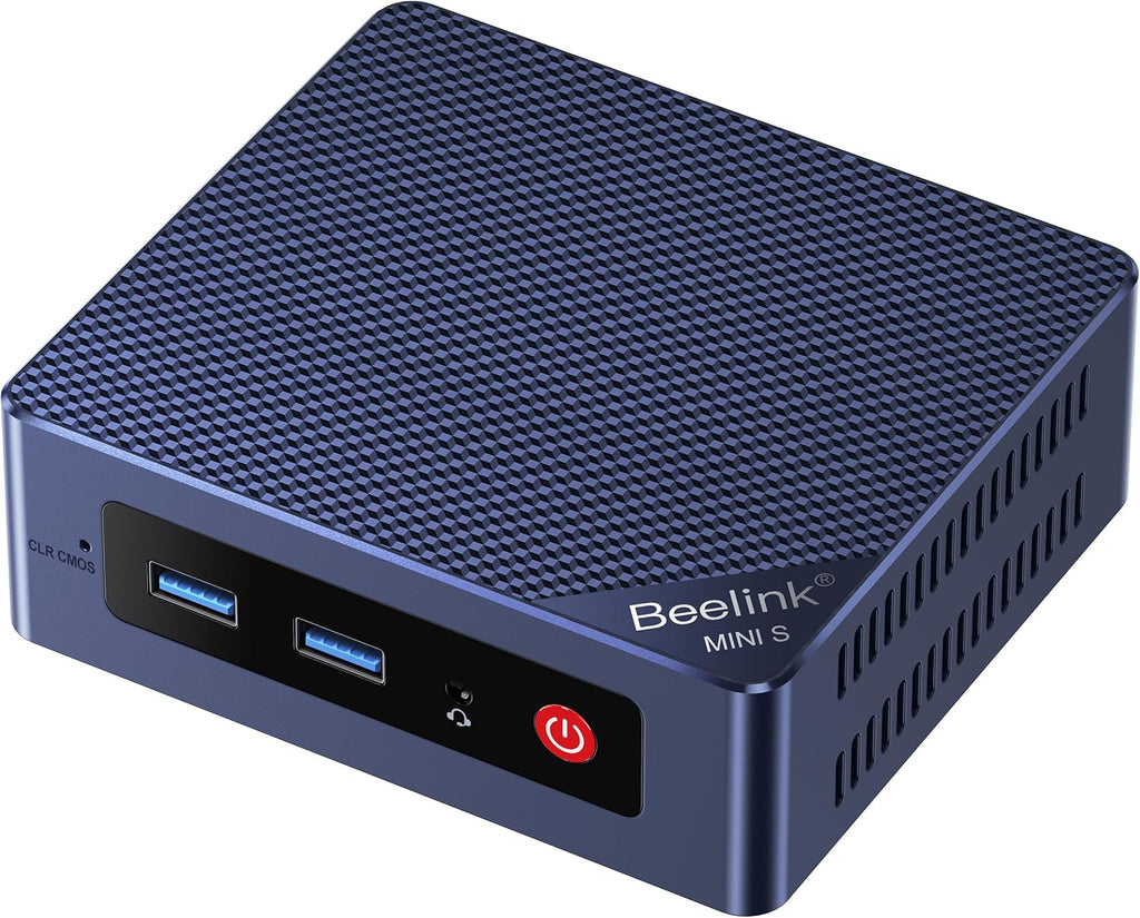 Beelink Mini PC,Mini S12 N95 Intel Alder Lake-N95 (up to 3.4GHz),12GB LPDDR5 512GB SATA3 SSD Mini Desktop Computer, Support 4K@60Hz Dual HDMI Display, 2.5G LAN/USB3.2/Low-Power Home/Office Micro PC