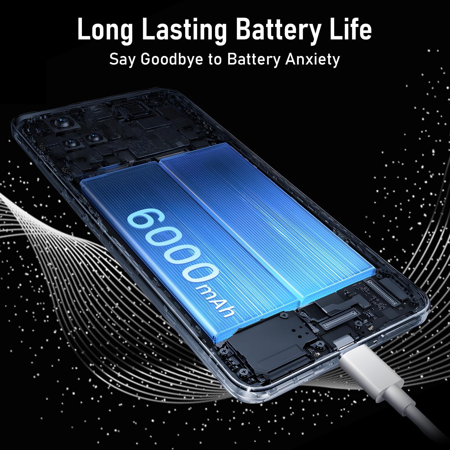 Unlocked Phone C20 PRO Android Cell Phone 8GB+256GB 13MP+50MP Camera, 6800mAh Large Battery, Unique Appearance Design, 4G Dual SIM (White)