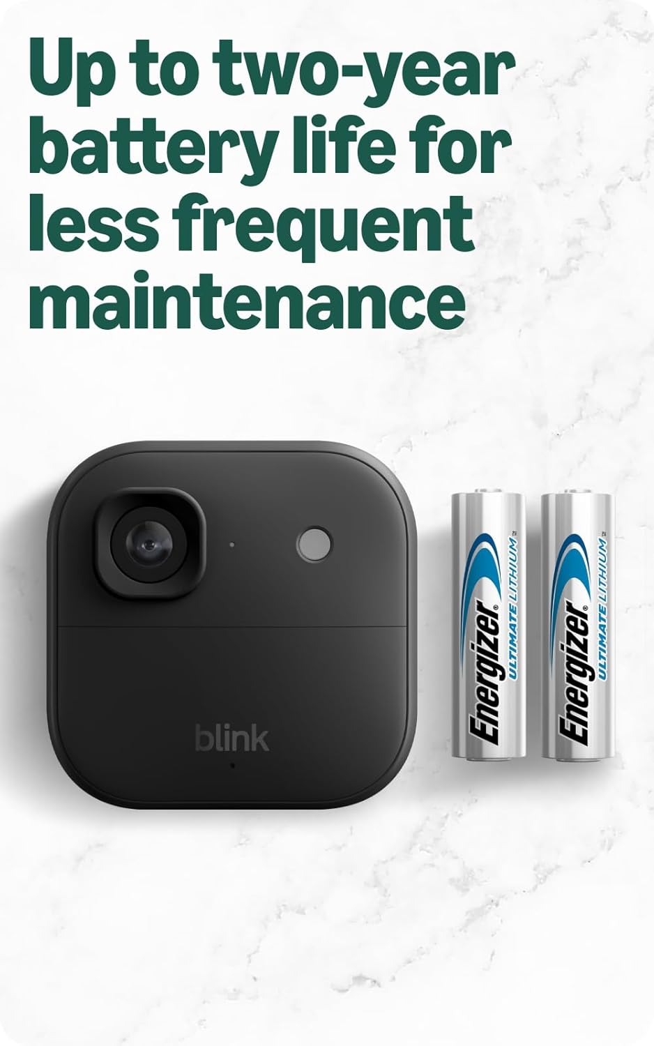 Blink Outdoor 2K+ (newest model) — Wireless smart security camera, 2K video resolution, enhanced audio, two-year battery. Sync Module Core included — 1 camera system (Black)