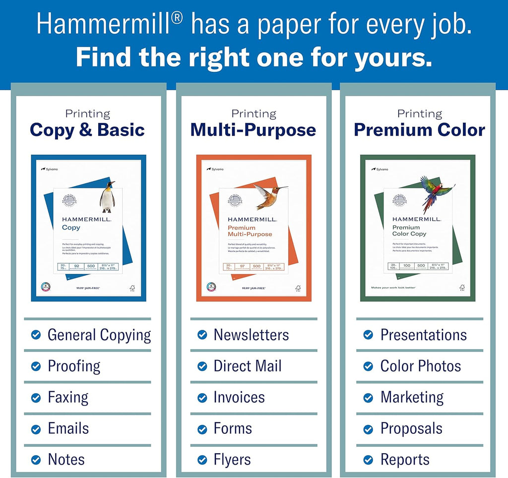 Hammermill Printer Paper, Premium Color 32 lb Copy Paper, 11 x 17-100 Bright, Made in the USA, 102660C - 4 Ream (2,000 Sheets)