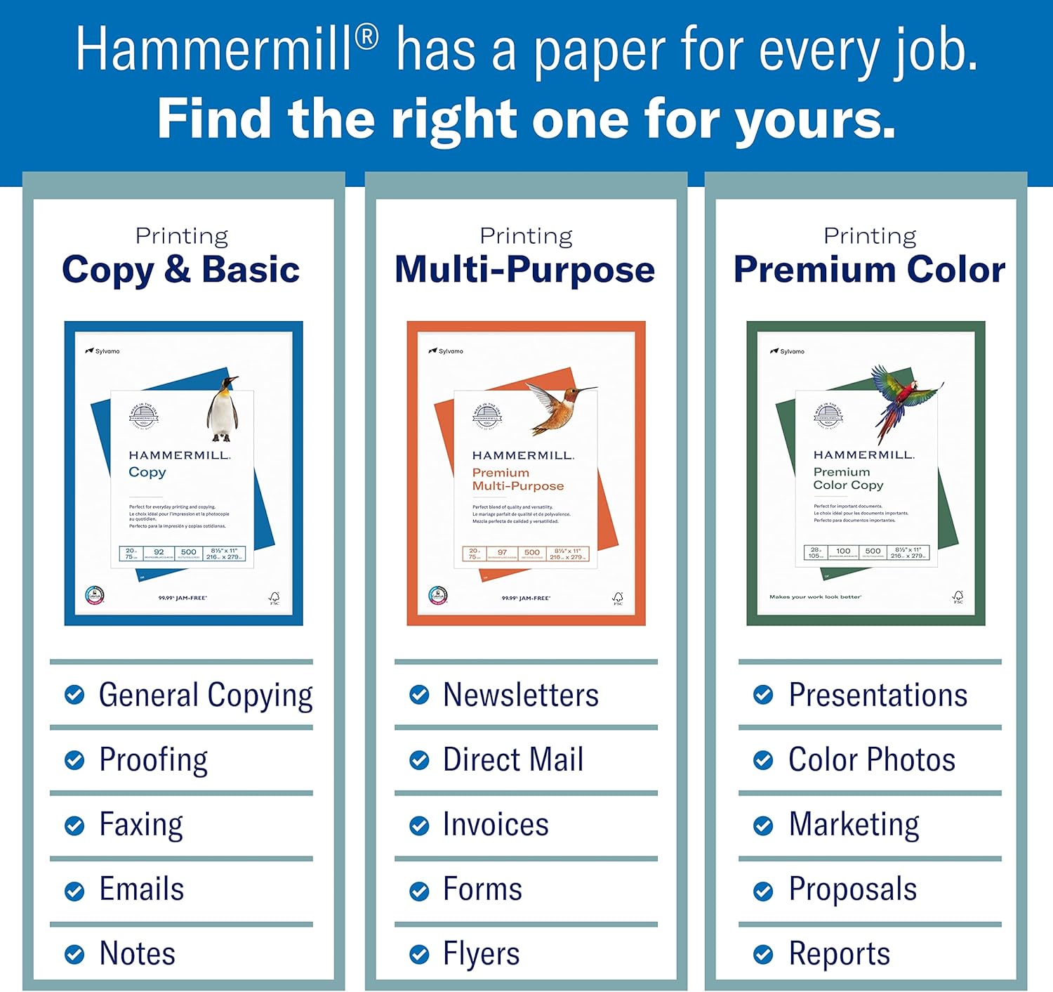 Hammermill Printer Paper, Premium Color 32 lb Copy Paper, 11 x 17-100 Bright, Made in the USA, 102660C - 4 Ream (2,000 Sheets)