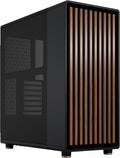Fractal Design North - Genuine Walnut Wood Front - Mesh Side Panels - Two 140mm Aspect PWM Fans Included - Type C USB - ATX Airflow Mid Tower PC Gaming Case,Charcoal Black