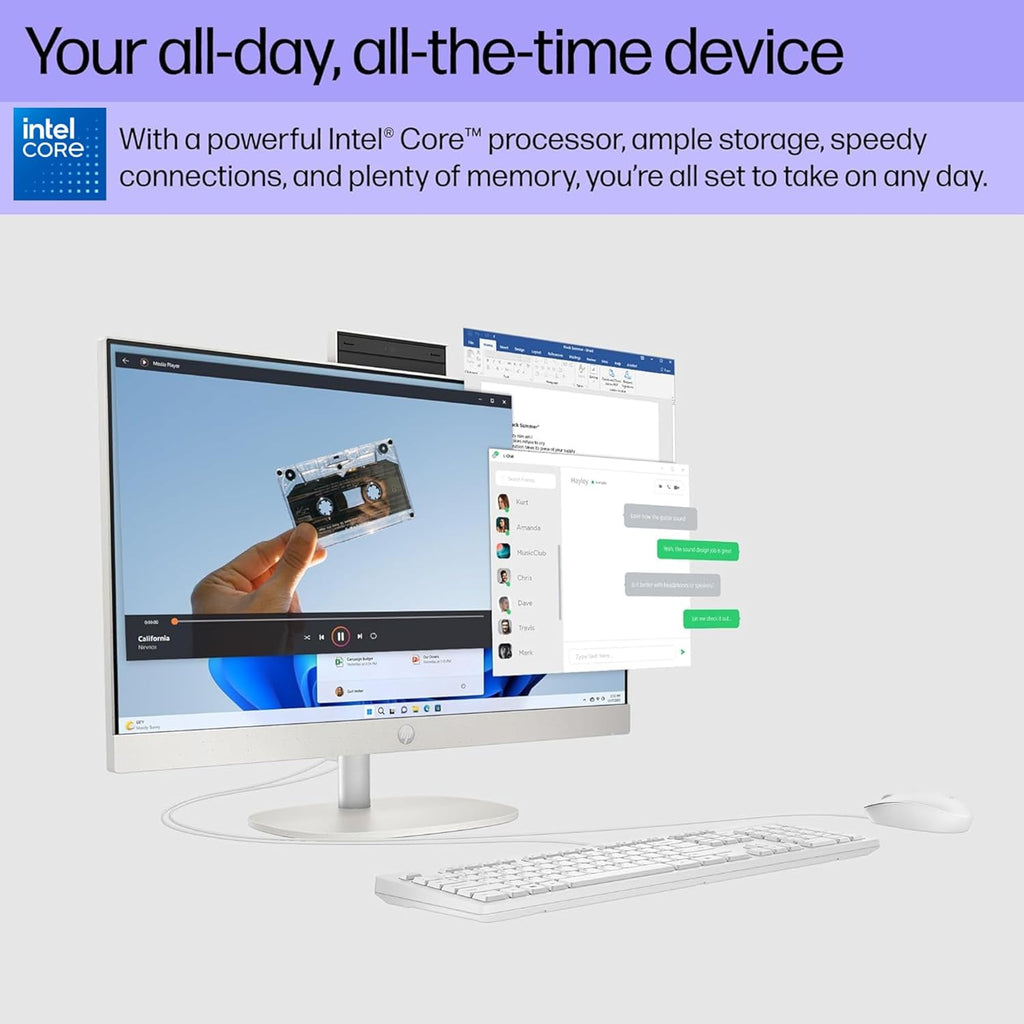 HP 24 23.8" FHD Touchscreen All-in-One Desktop Computer for Office, Latest 13th Gen Intel Octa-Core CPU (Beats i5-6360U), 16GB RAM, 512GB PCIe SSD, HDMI, Wi-Fi, Bluetooth, Business AIO, Windows 11