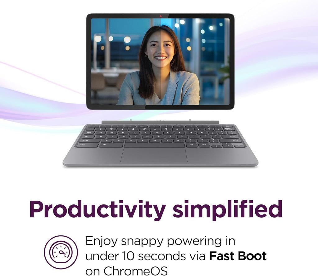 Lenovo Chromebook Duet - 2025 - Convertible Laptop - ChromeOS - 10.95" WUXGA IPS Touch Display - 4GB Memory - 64GB Storage - MediaTek Kompanio 838 - Luna Grey