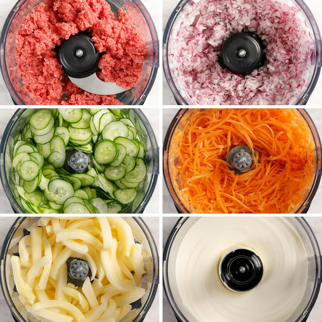 Panasonic Food Processor, Electric Vegetable Choppers for Speedy Food Prep, 5 Attachments to Shred, Whip, Mince, Chop, Grind, Shred, and Slice, 10-cup Bowl Capacity, Small Kitchen Appliances - MK-F511