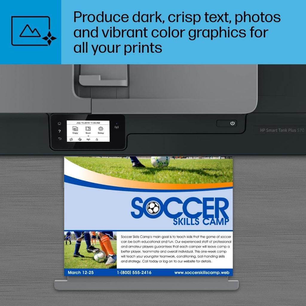 HP Smart Tank Plus 570 Wireless All-in-One Ink Tank Printer with up to 2 Years of Ink Included (5HX14A)