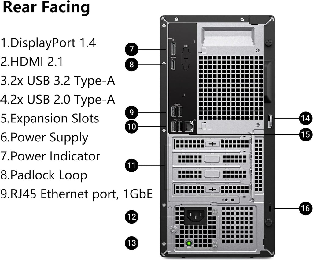 Dell Vostro Tower, 12th Gen Intel 4-Core i3-12100, 16GB DDR5 RAM, 512GB PCIe SSD, WiFi 6, Bluetooth, Windows 11 Pro