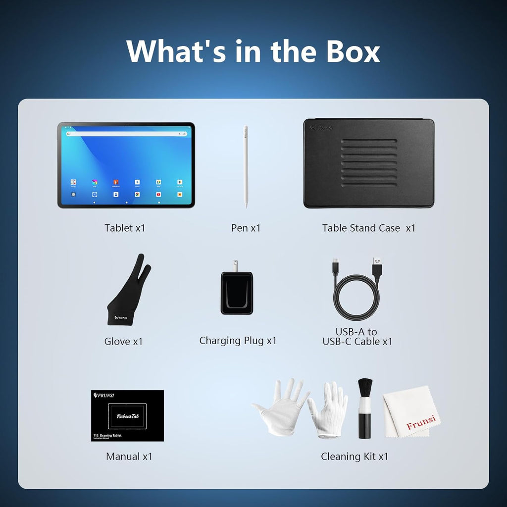 RubensTab T12 Standalone Drawing Tablet No Computer Needed,12 inch FHD Display,Octa-Core CPU,Pre-Installed Drawing Apps & Tutorials,More Bonus Items for Beginners, Artists, Students