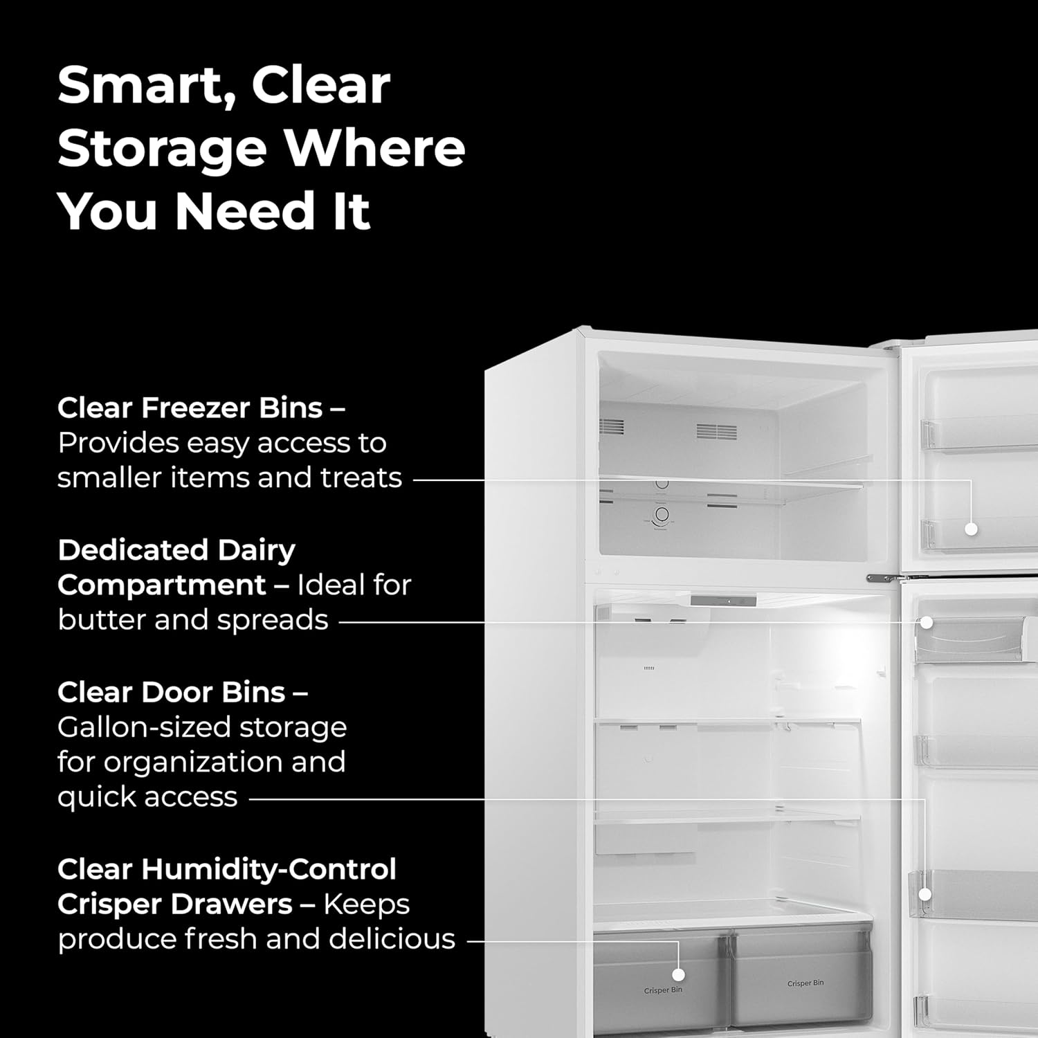 Kenmore 33" Top Mount Refrigerator with Freezer - Adjustable Shelving, Humidity-Controlled Crispers, Optional Ice Maker, LED Lighting, ENERGY STAR Certified, 25 cu. ft. Capacity - White
