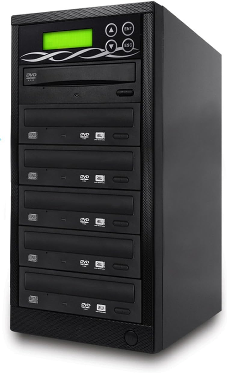 Bestduplicator DVD Duplicator Built-in BD Certified Burner (1 to 5 Target) Copier Tower Replication Recorder + Free Nero Multimedia Suite 10 Essentials CD/DVD Burner Software