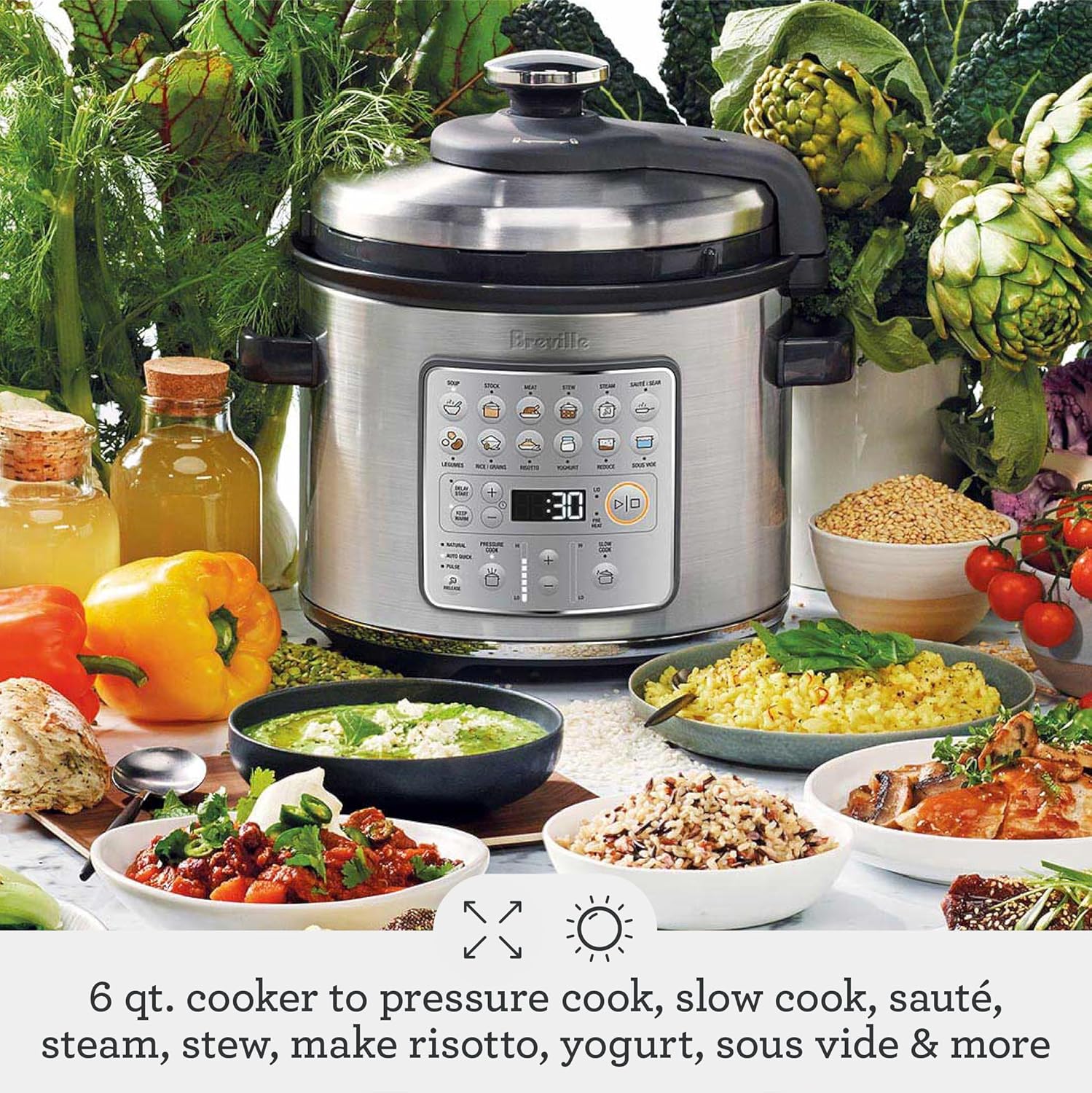 Breville Fast Slow Go Pressure Cooker BPR680BSS, Brushed Stainless Steel