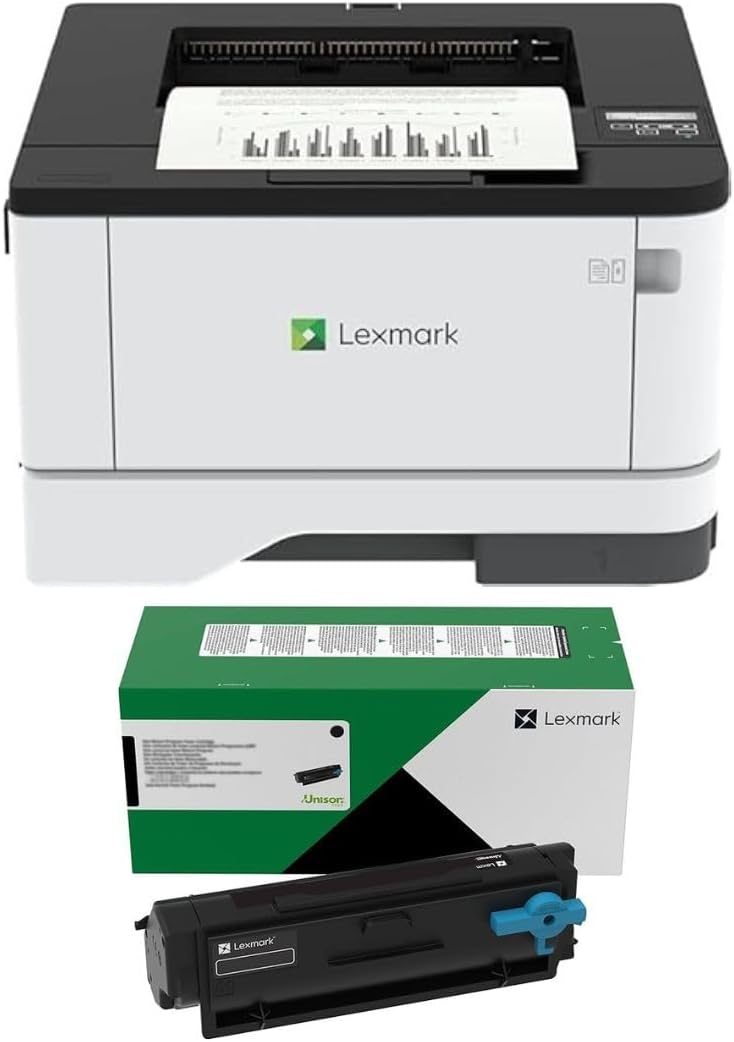Lexmark MS331dn Black and White Laser Printer, with Ethernet & Automatic Two-Sided Printing, Office Printer (3-Series)(29S0000) Bundle with55B1000 Black 3K Yield Toner Cartridge