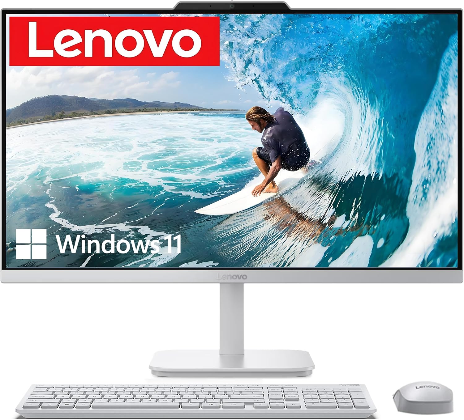 Lenovo 24" FHD All-in-One Desktop Computer, Intel 4-Core Processor (Beats i3-1110G4), 16GB RAM, 512GB PCIe SSD, HDMI, WiFi 6, RJ45, Bluetooth, Business AIO, Vent-Hear, Keyboard & Mouse, Windows 11 Pro