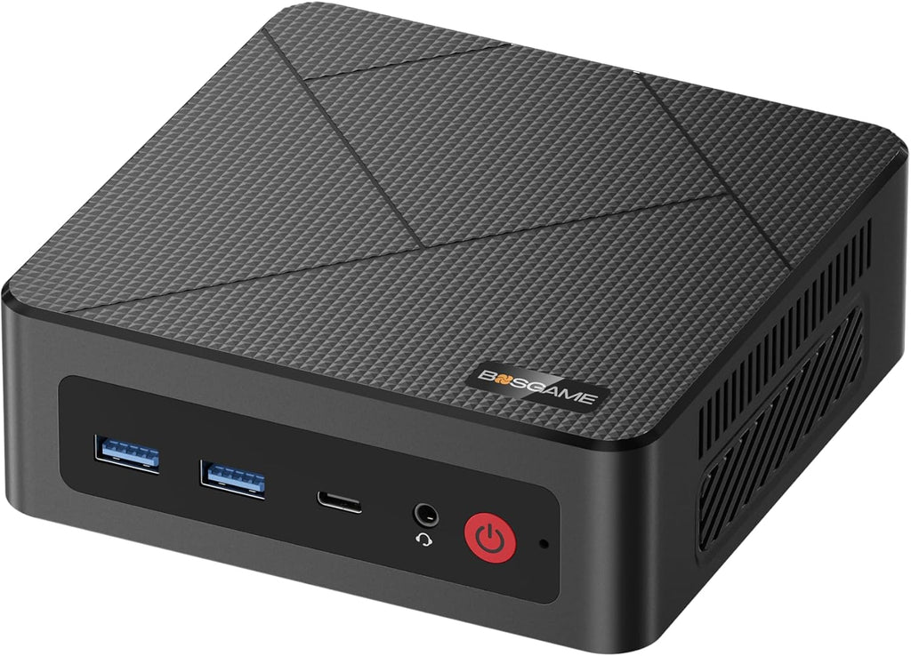 BOSGAME E4 Mini PC, AMD Ryzen 5 3550H (Up to 3.7GHz), 16GB DDR4 1TB NVMe SSD, Small Form Factor Desktop Computer Support Triple Display 4K@60Hz, Dual Gigabit Ethernet for Business, Office, Home