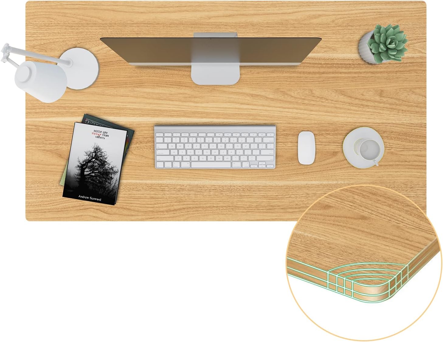 SANODESK Whole-Piece Particle Board Table Top for Standing Desk and Home Office Desk DIY, 55x28x1 Inch Maple Desk Top