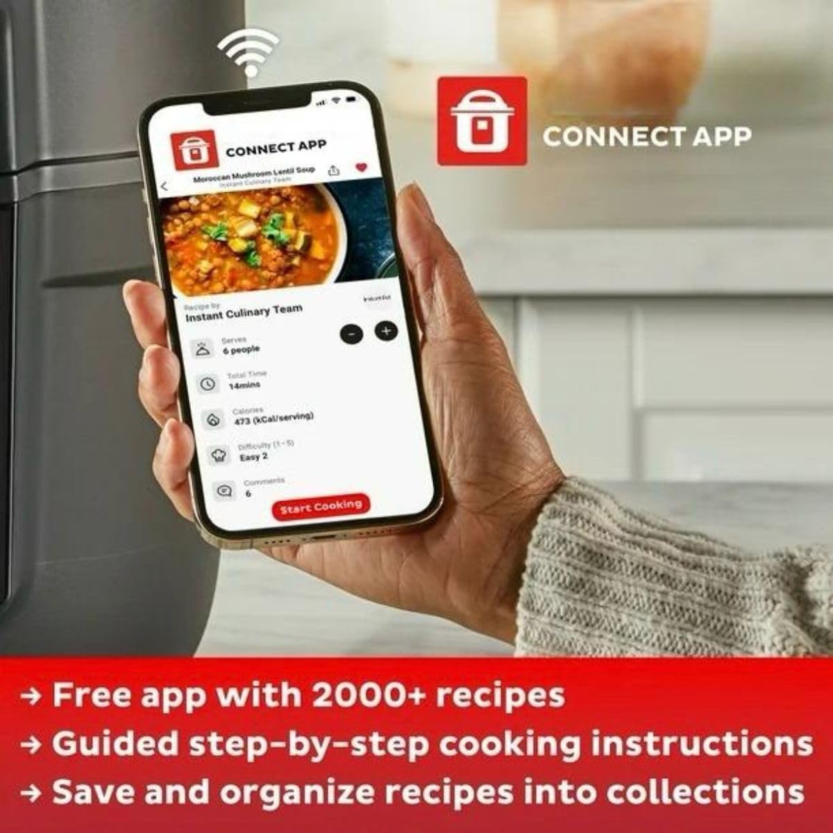 Instant Pot 8Qt Chef Series – 8 in-1 Multi-Cooker: Pressure, Slow, Rice & More – Easy Meals Fast