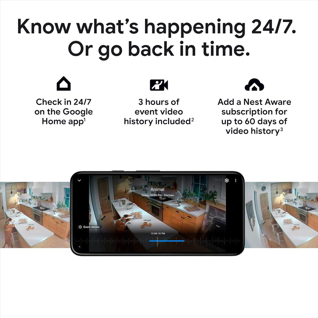 Google Nest Cam Outdoor or Indoor, Battery - 2nd Generation - 1 Pack