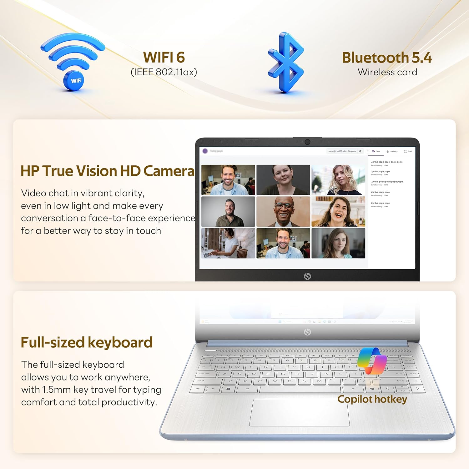 HP Stream 14" HD Student&Business Laptop with AI Copilot, Intel Processor N150, 4GB RAM, 1.12TB Storage (128GB UFS + 1TB Docking Station), 1 Year Office 365, 720p Webcam, Win 11, Sky Blue