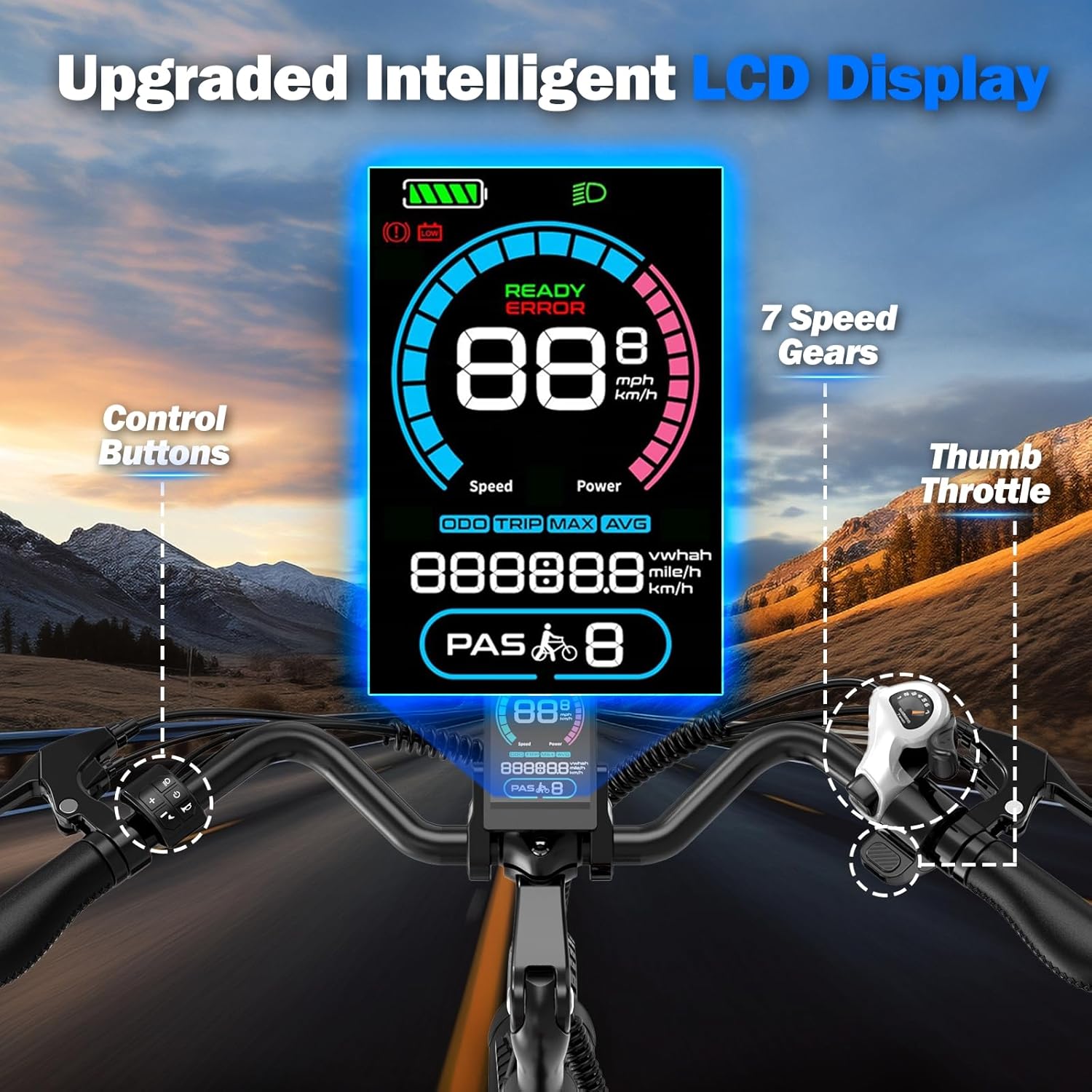 ZDZA Electric Bike for Adults, 1000W Peak Motor, 60 Miles 22Mph Electric Bike, 26" Commuter E Bikes with 48V 10.4Ah Removable Battery, Step-Thru Ebike, Adjustable Stem, 7-Speed & Front Suspension