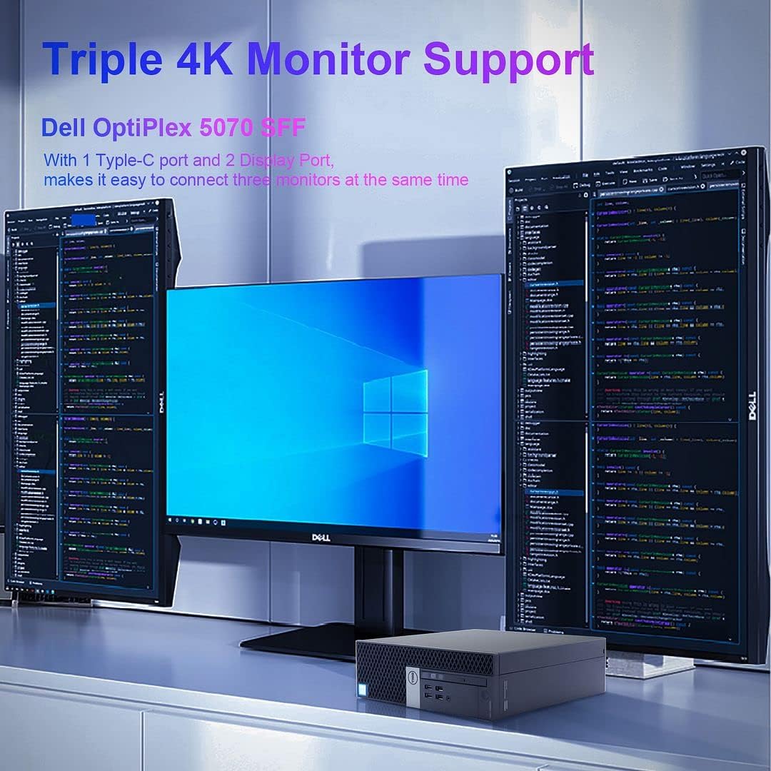 Dell OptiPlex 5070 Desktop Computers Windows 11 Pro,8 Core i7 9700 up to 4.7GHz,32GB DDR4, 1TB M.2 NVMe SSD,Intel Wireless Wi-Fi 6E AX210 & Bluetooth 5.2, HDMI Adapter, Only by Titan ITAD(Renewed)