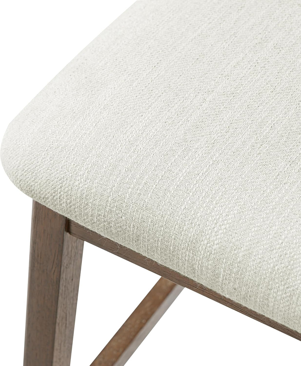 Christopher Knight Home Kaylin Modern Counter Height Bar Stools Set of 2, Upholstered Bar Stool for Kitchen Island, Wood Dining Room Chair with Rattan Back, Counter Stool with Footrest, Brown+Beige