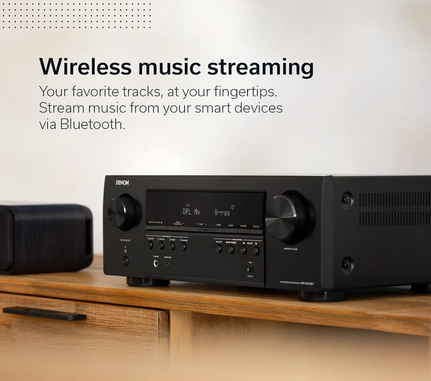 Denon AVR-S570BT AV Receiver 5.2 Channel 8K Ultra HD Audio & Video, Stereo Receivers, Denon AVR Wireless Streaming Bluetooth, (4) 8K HDMI Inputs, eARC, HD Setup Assistant