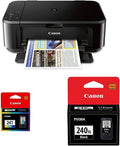 Canon Pixma MG3620 Wireless All-in-One Color Inkjet Printer with Mobile and Tablet Printing, Black CL-241 Color Ink Cartridge PG-240 XL Black Ink Catridge