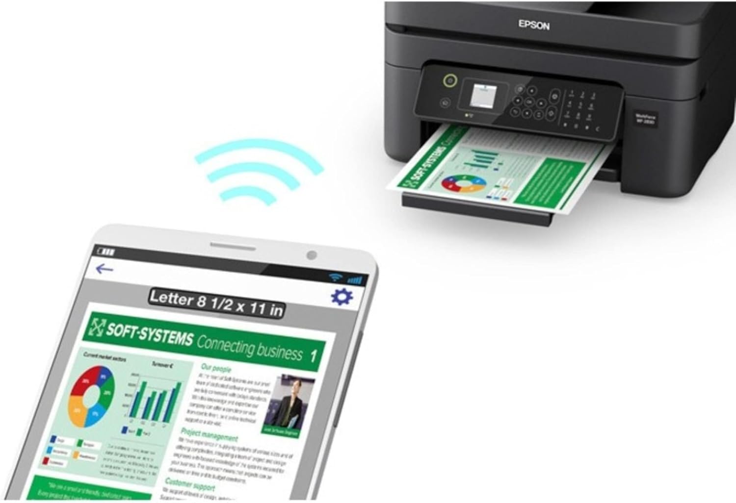 Epson Workforce WF-2930 Wireless All-in-One Printer with Scan, Copy, Fax, Auto Document Feeder, Automatic 2-Sided Printing and 1.4" Color Display