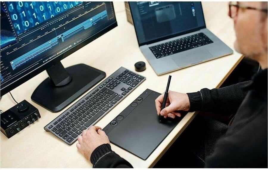 Wacom Intuos Pro Medium Bluetooth Professional Graphic Drawing Tablet with Pro Pen 3, Compatible with Mac, Windows - 2025 Edition