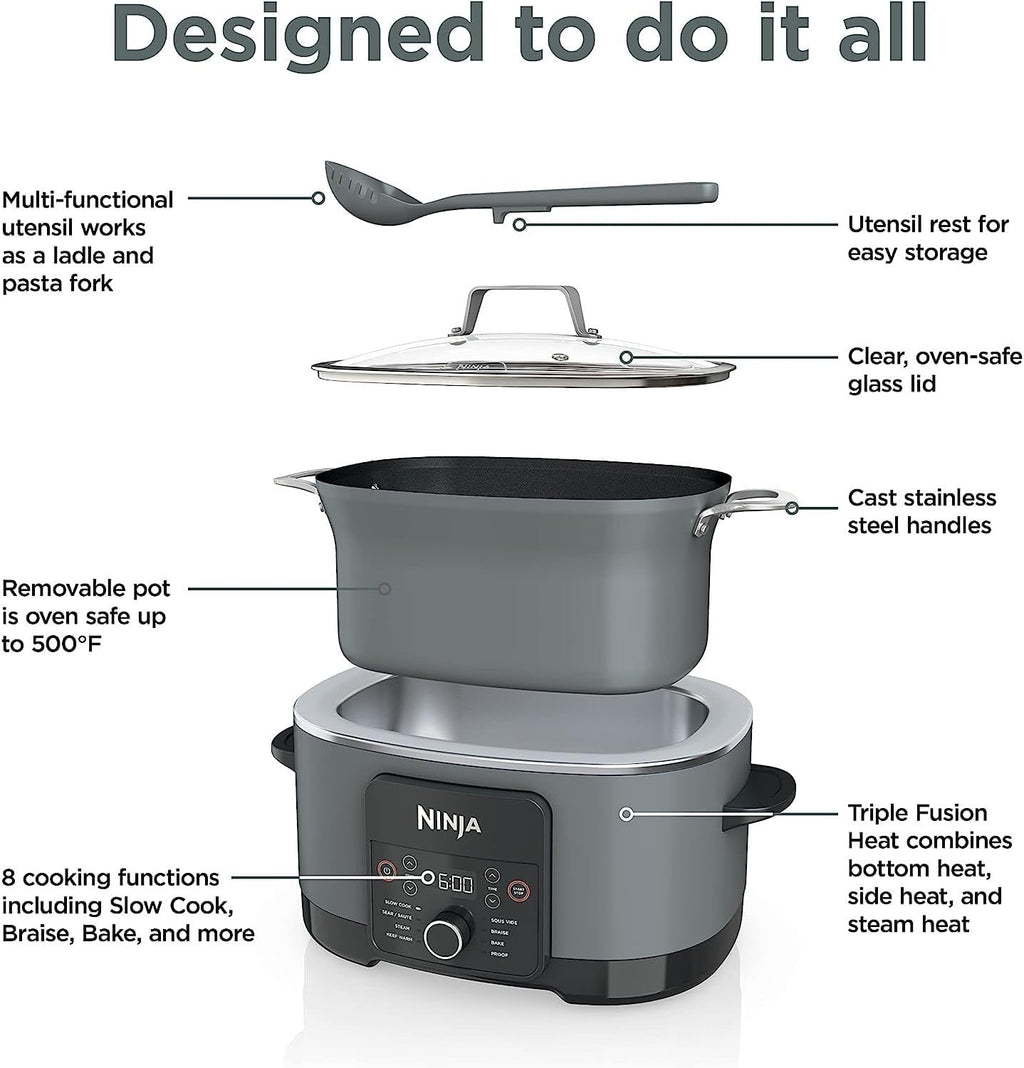 Ninja MC1001 Foodi Possible Slow Cooker PRO Multi-Cooker (Renewed) Bundle with 2 Year Enhanced Protection Pack
