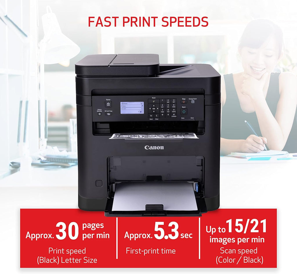 Canon imageCLASS MF273dw - Monochrome Wireless Laser Printer, Multifunction With Scanner, Copier, Auto Document Feeder, With 1 Year Limited Warranty, 30 PPM, Black