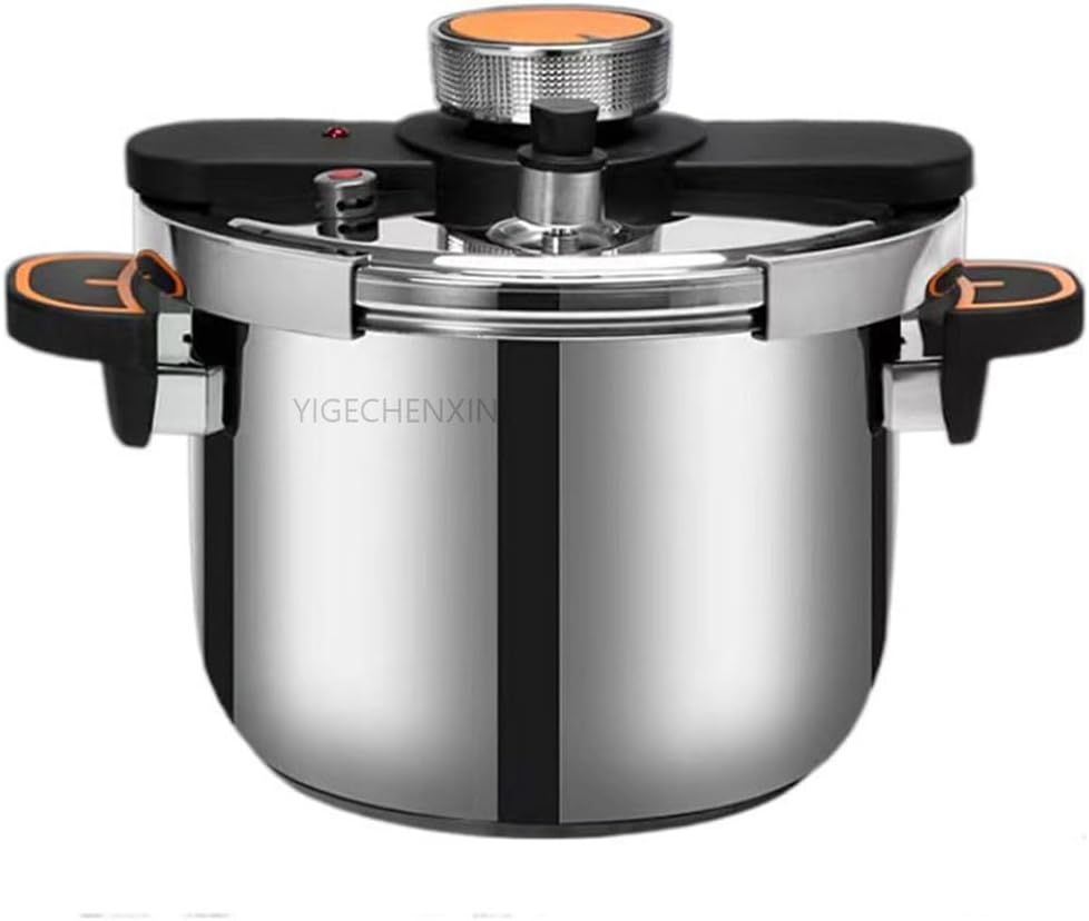 6L Multi-Function Slow Cooker with Anti-Scalding Handle Household Stainless Steel Knob Pressure Cooker for Meat, Rice, Soup