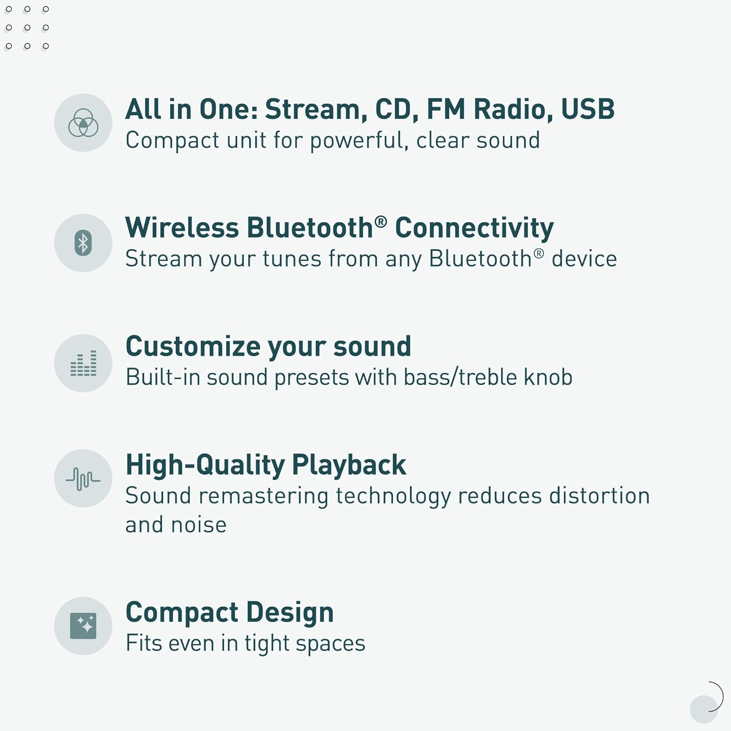 Panasonic Compact Stereo System with CD Player, Bluetooth, FM Radio and USB with Bass and Treble Control, 20W Stereo System for Home with Remote Control - SC-PM270PP-K (Black)