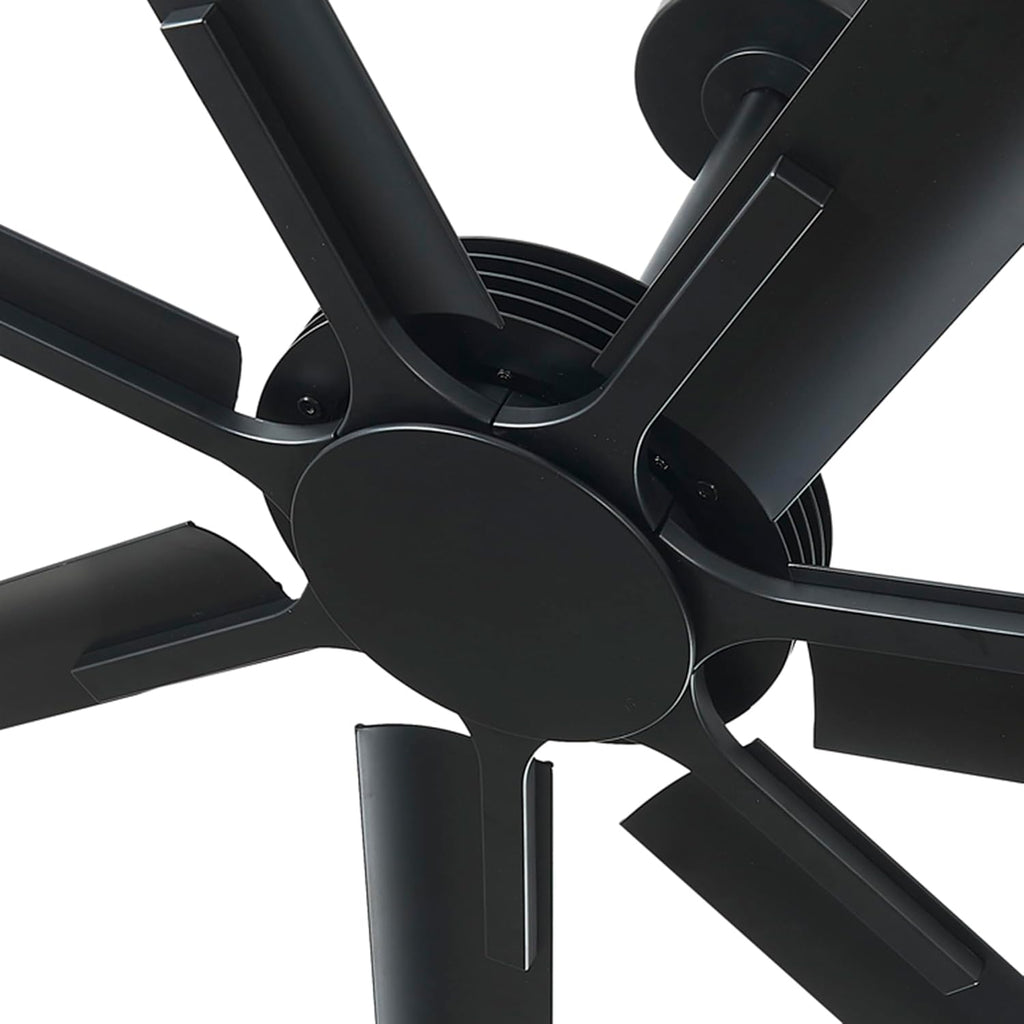 Industrial Ceiling Fans with Remote Control, 100 Inch Black Big Ceiling Fans without Lights for Living Room Shop Garage Bedroom Indoor Outdoor, 6-Speed Reversible DC Motor, Dimmable, 3CCT, Timer