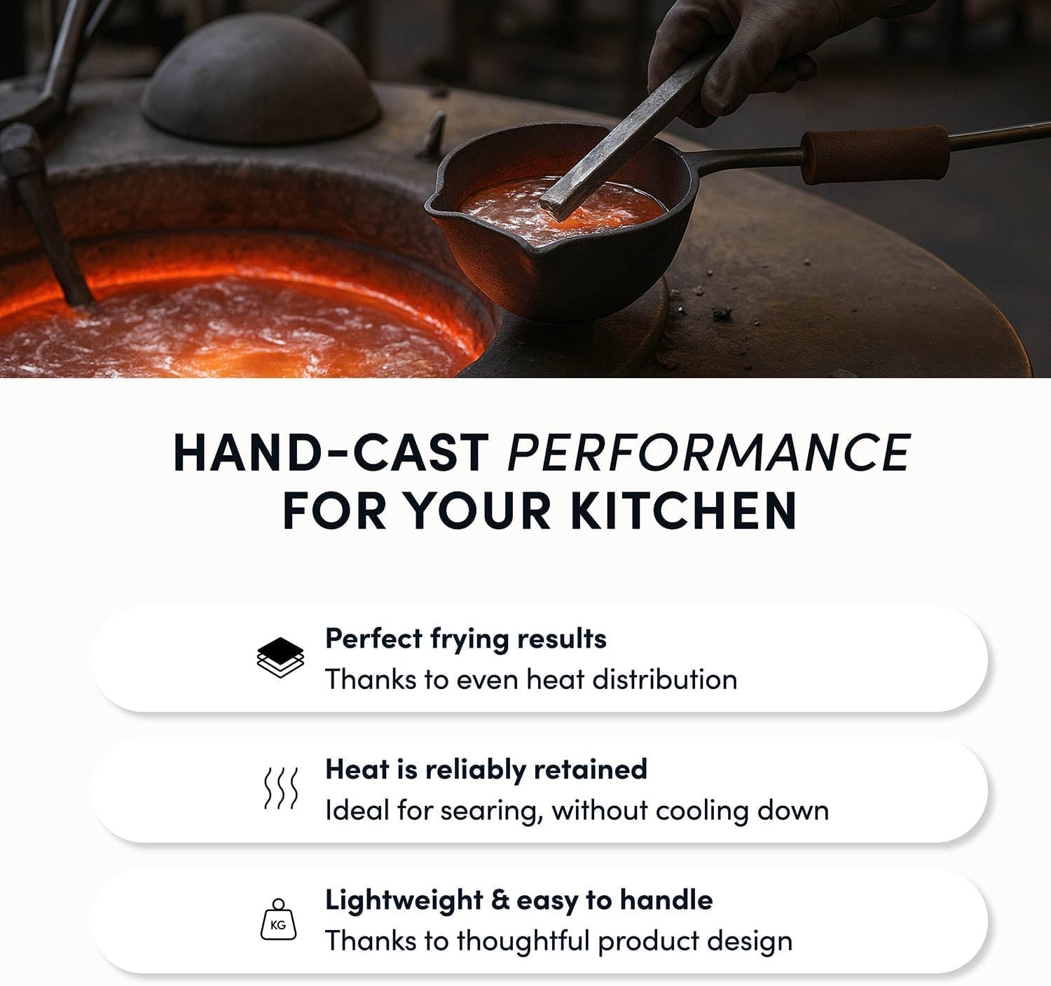 Hoffmann 11" BEST Nonstick Frying Pan with Lid – PFAS-Free, Made in Germany, High-Sided Premium Skillet, Removable Handle, Induction Ready, Heavy Cast Aluminum (StonIQ Series)