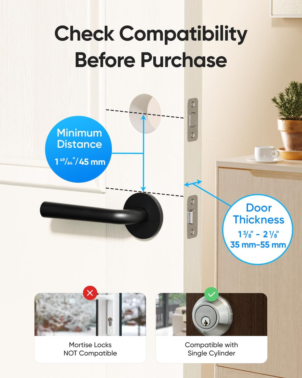 eufy Security Smart Lock C220, Fingerprint Keyless Entry Door Lock, Built-in Wi-Fi, App Remote Control, Front Door Smart Deadbolt, IP53 Waterproof, 8-Months Battery, Nickel