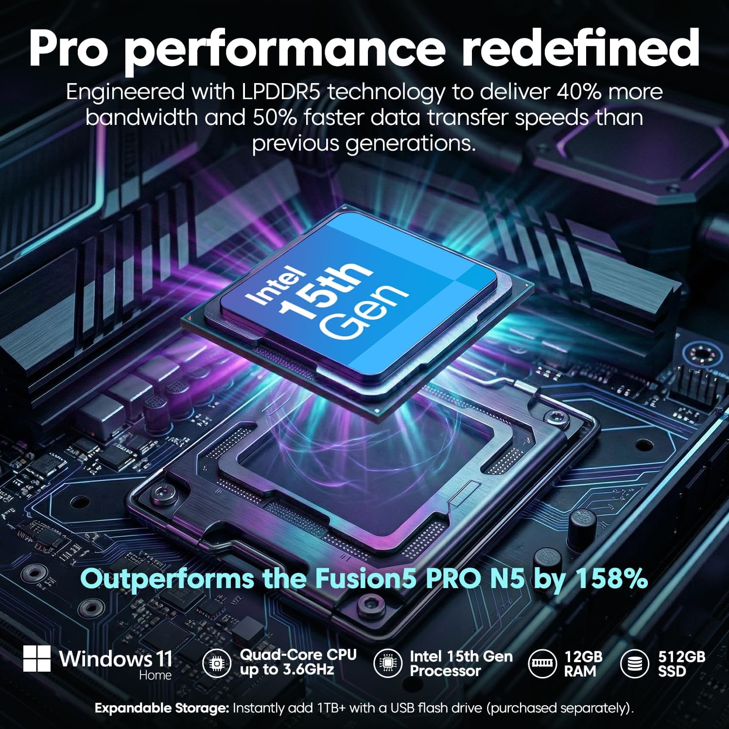 Fusion5 2026 New Version 10.1" Windows 11 Tablet PC - Built in USA - 15th Gen CPU, 12GB DDR5 RAM, 512GB SSD, 10 inch FHD+, Metallic, 158% Faster Than the Old Version of Our Windows Tablet Computer