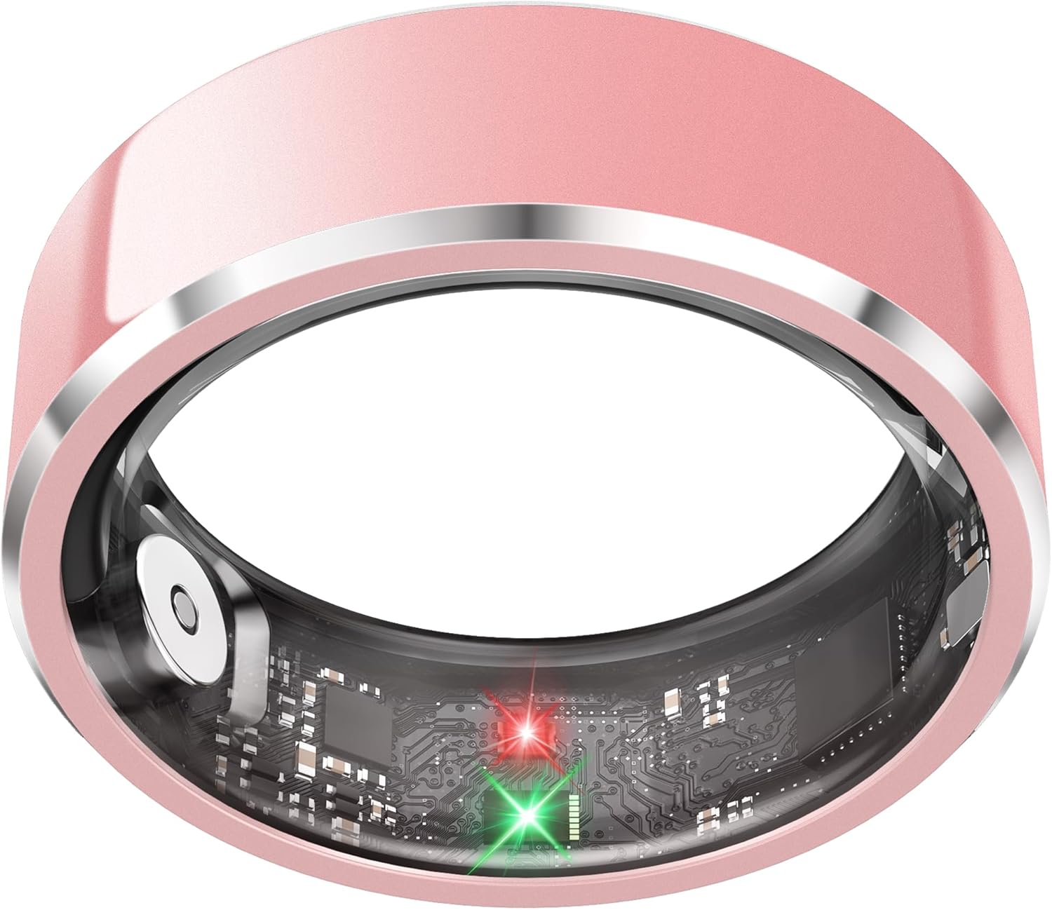Smart Ring for Women,Fitness & Activity Tracker with Blood Pressure/Heart Rate Monitor, Sleep Tracker, Step Counter, IP68 Waterproof Ring for iOS&Android,Fast Charge,No Subscription (Pink,Size8