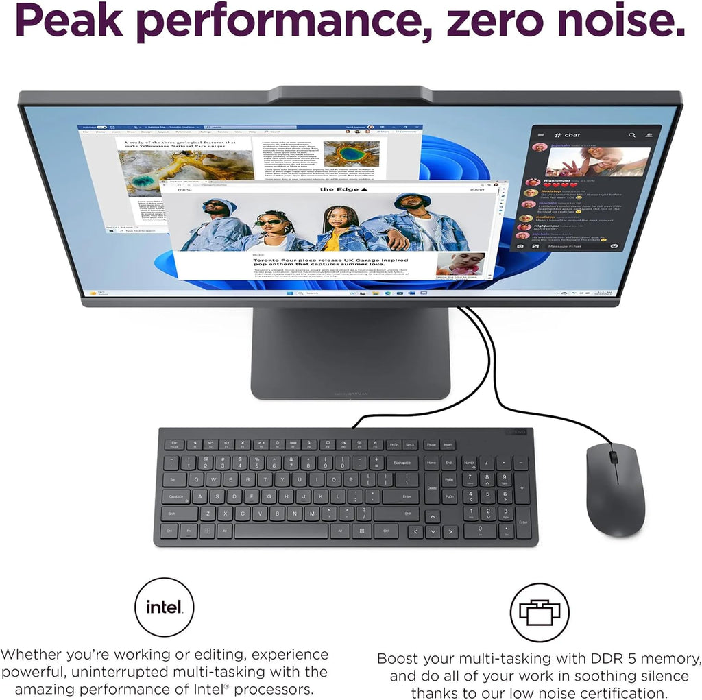 Lenovo ThinkCentre All-in-One Desktop Computer, 27" FHD IPS Display, 8-core Intel Core i5-13420H, 16GB DDR5, 512GB SSD, Wi-Fi 6, USB-C, HDMI in&Out, Wired KB&Mouse, Windows 11 Pro