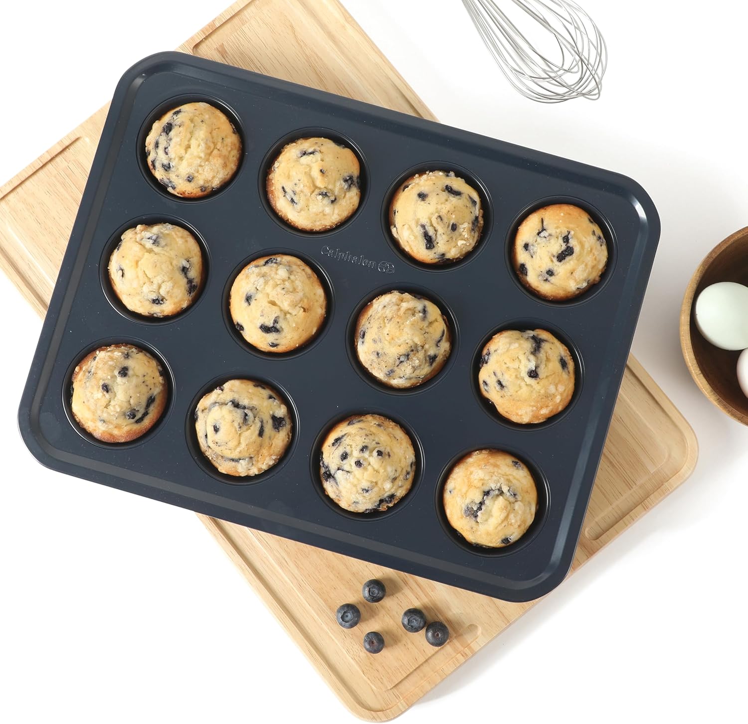 Calphalon Legacy 10-Pieces Nonstick Bakeware Set PFOA-Free, Baking Sheet Set, Baking Pans Set, Carbon Steel Bakeware Pans Collection, High-Heat Oven Safe, for Cookies, Cakes, and Muffins -Navy Blue