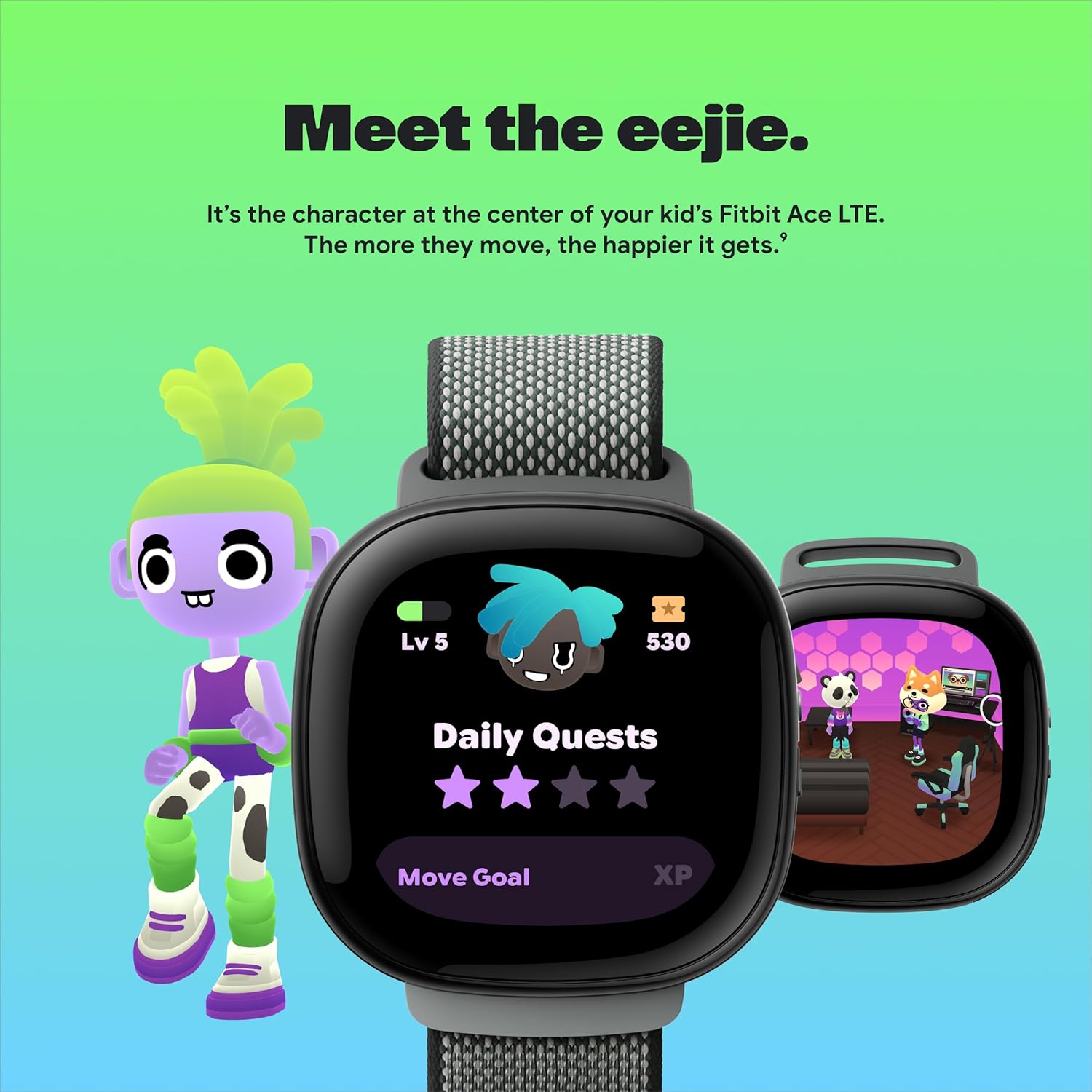 Fitbit Google Ace LTE - Kids Smartwatch with Call, Message, GPS, and Activity-Based Games, Ace Pass Data Plan Required - Spicy - Moovin