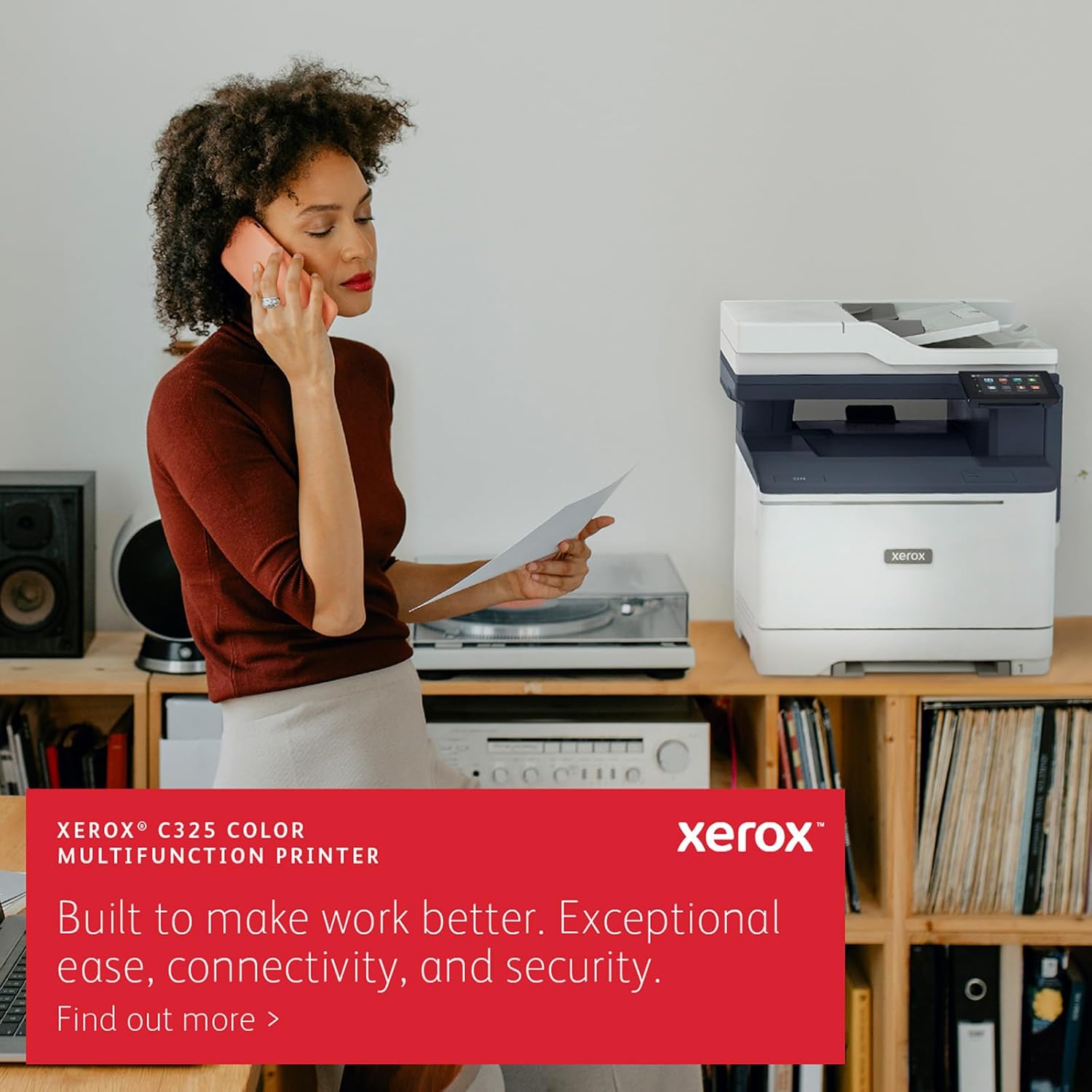 Xerox C325dni Wireless Color Laser All-in-One Printer – 35ppm High-Speed Printer Scanner Copier Fax, Cloud Ready, Wireless Printer for Laptop & Desktop