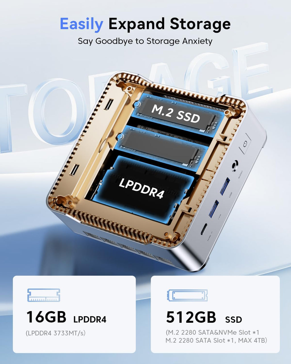 KAMRUI Pinova P2 Mini PC 16GB RAM 512GB SSD, AMD Ryzen 4300U 28W(Beats 10110U/3500U/N95,Up to 3.7GHz) Mini Computers,Triple 4K Display/HDMI+DP+Type-C/WiFi/BT for Home/Business Mini Desktop Computers