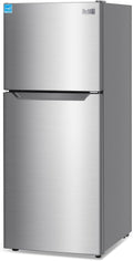BLACK+DECKER 10 Cu. Ft. Top Mount Refrigerator with Freezer, 2 Door Refrigerator with Top Freezer and Adjustable Temperature Control,ENERGY STAR, BR1000HS, Stainless Steel Look