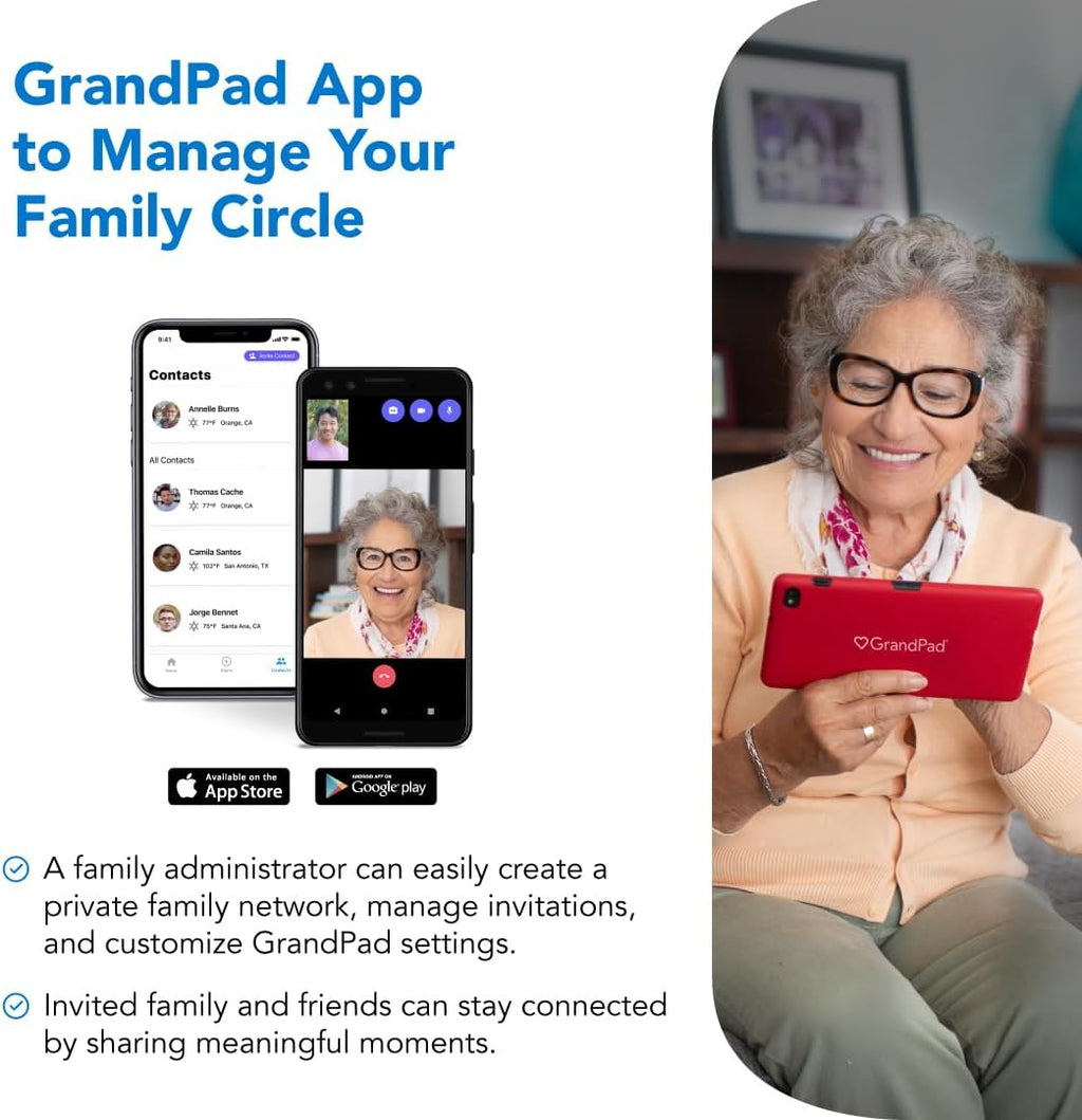 GrandPad Easy to Use Tablet & Phone for Seniors Locked - Not Compatible with Other Wireless Carriers - Requires a Plan